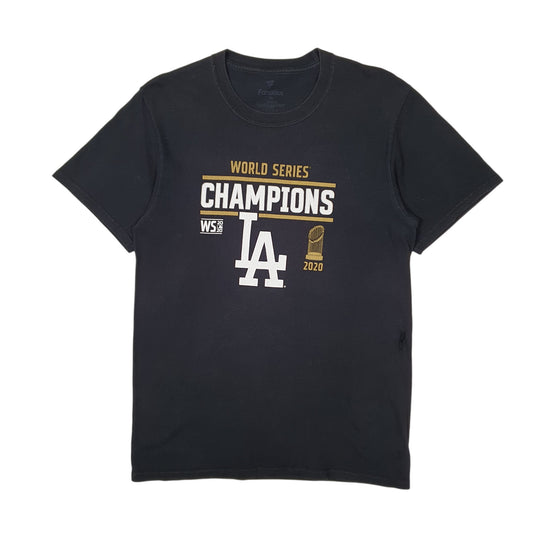 Mens Black Fanatics MLB LA Dodgers Baseball World Series Short Sleeve T Shirt