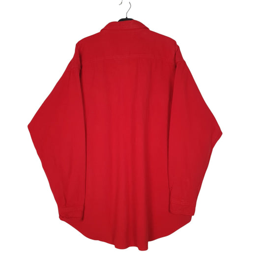 Mens Red Woolrich Vintage 1990s Thick Chamois Shirt
