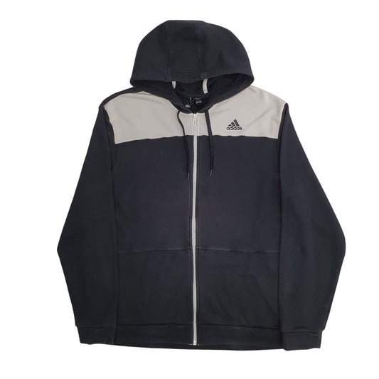 Mens Black Adidas Hoodie Full Zip Jumper