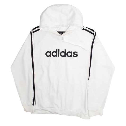 Mens White Adidas Hoodie Jumper