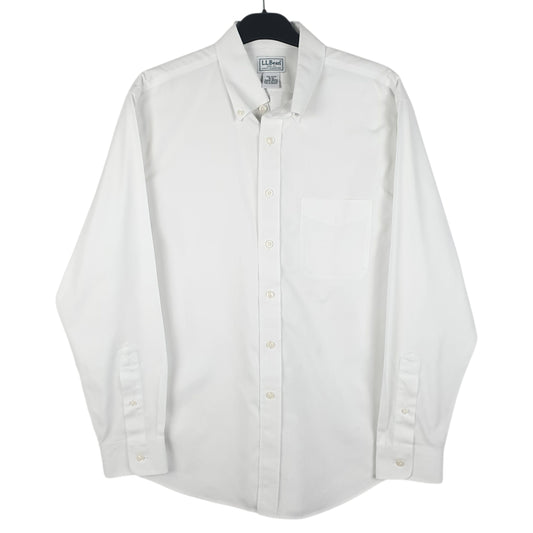 Mens White L.L.Bean Long Sleeve Shirt