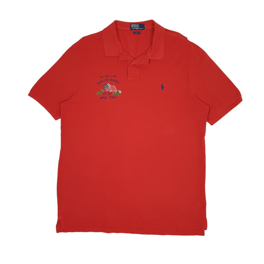 Mens Red Polo Ralph Lauren Short Sleeve Polo Shirt