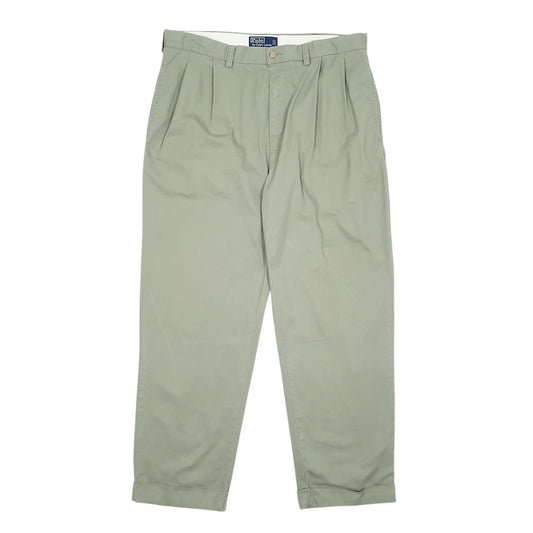 Mens Green Polo Ralph Lauren Hammond Pant Pleated Chino Trousers