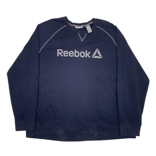 Mens Navy Reebok Spellout Crewneck Jumper