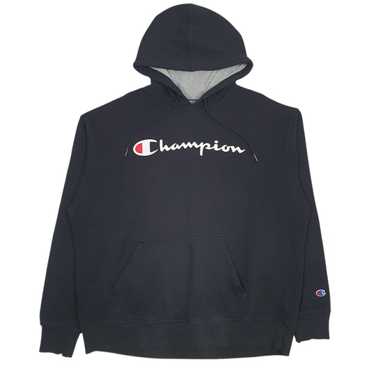 Mens Black Champion Spellout Hoodie Jumper