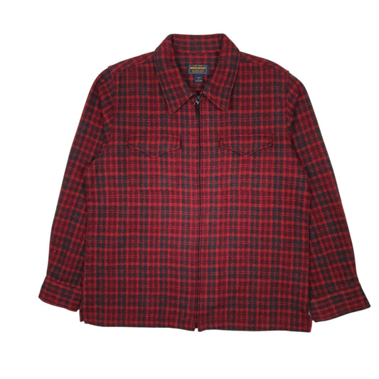 Womens Red Woolrich Plaid Mackinaw Cruiser Coat