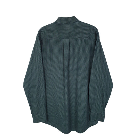 Mens Green L.L.Bean Thick Houndstooth Shirt