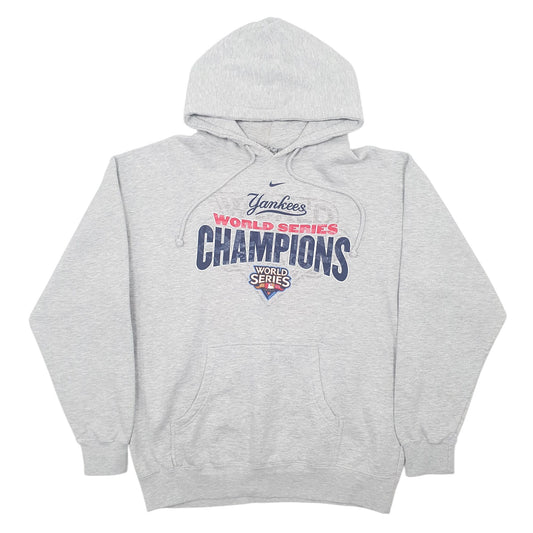 Mens Grey Nike Vintage 00s MLB Yankees Hoodie Jumper