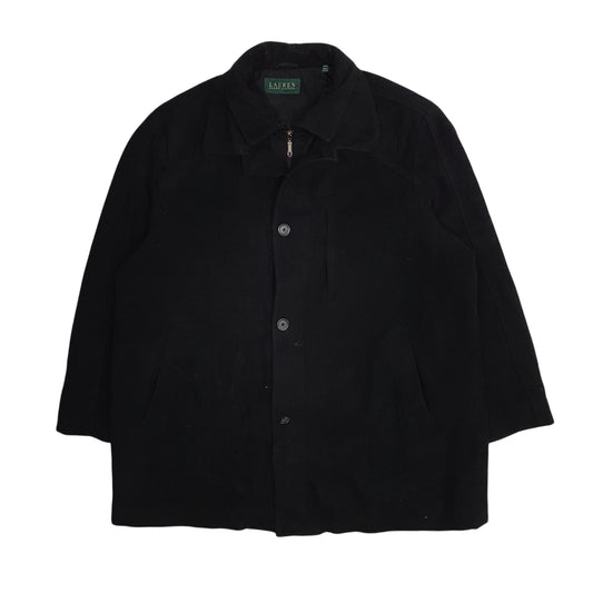 Mens Black Ralph Lauren Overcoat Trench Coat