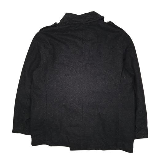 Mens Black Nautica Double Breated Pea Coat