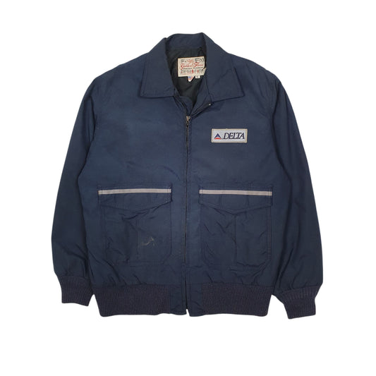Mens Navy Golden Fleece Vintage 80s Workwear Delta Airlines Coat