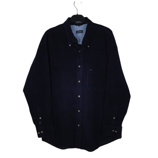Mens Navy Izod Corduroy Long Sleeve Shirt