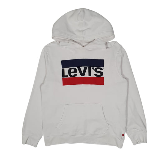 Mens White Levis Hoodie Jumper