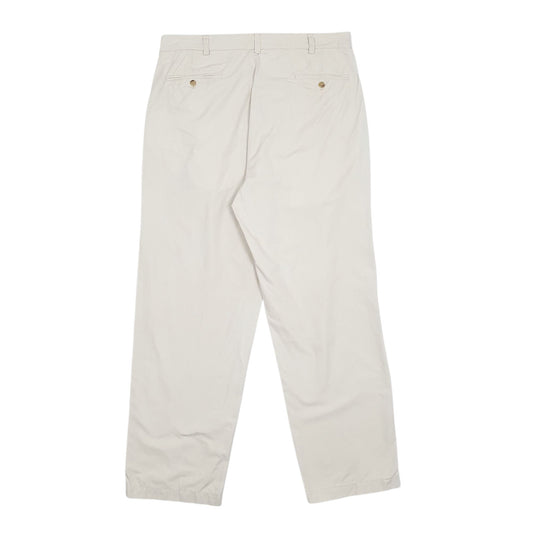 Mens Cream Polo Ralph Lauren Andrew Pant Pleated 90s Trousers