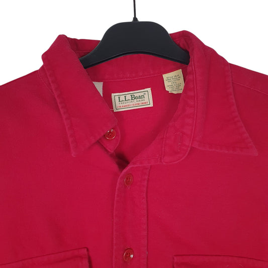 Mens Red L.L.Bean Chamois Vintage 90s Made In USA Shirt