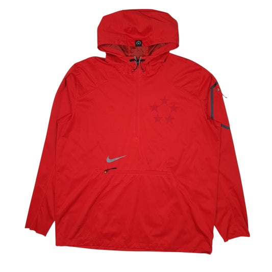 Mens Red Nike Pullover Coat