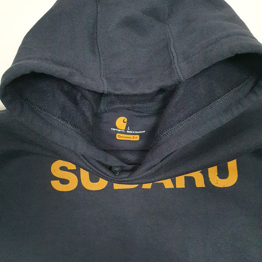 Mens Navy Carhartt Subaru Hoodie Jumper