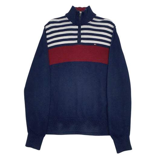 Mens Navy Tommy Hilfiger Quarter Zip Jumper