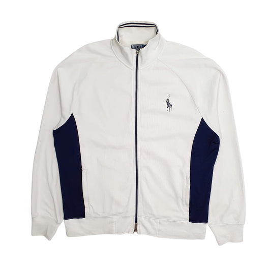 Mens White Polo Ralph Lauren Full Zip Jumper