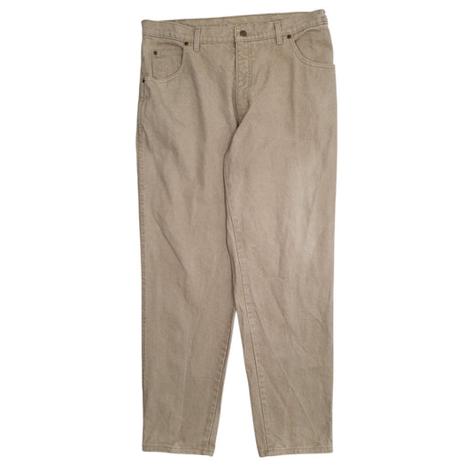 Mens Beige Landsend Vintage 90s Made In USA Casual JeansW36 L32