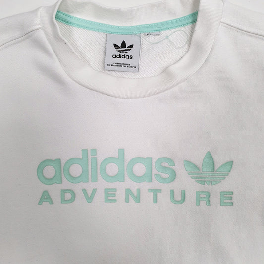 Womens White Adidas Adventure Crewneck Jumper