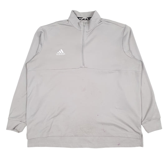Mens Grey Adidas AeroReady Quarter Zip Jumper