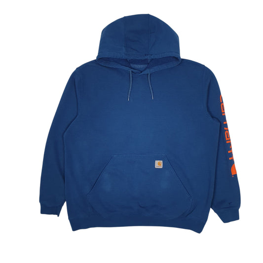Mens Blue Carhartt Hoodie Jumper
