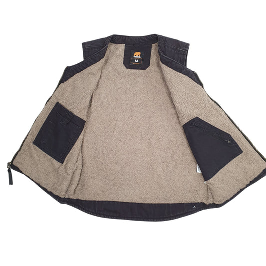 Mens Black Berne Vest Gilet Coat