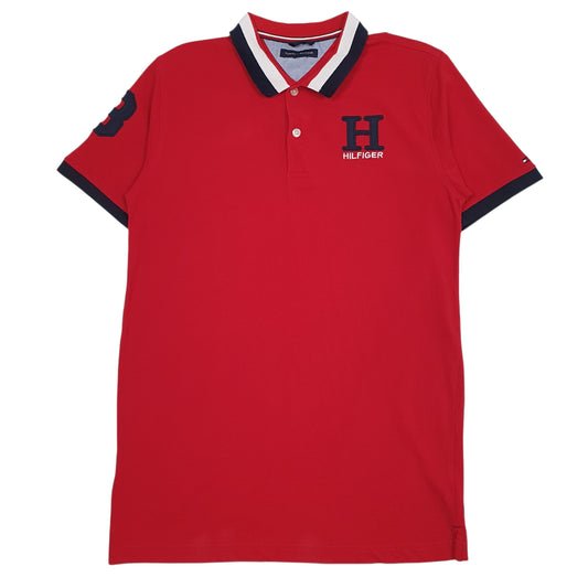 Mens Red Tommy Hilfiger Short Sleeve Polo Shirt