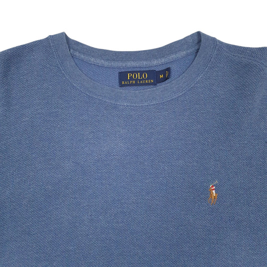Mens Blue Polo Ralph Lauren Pima Cotton Crewneck Jumper