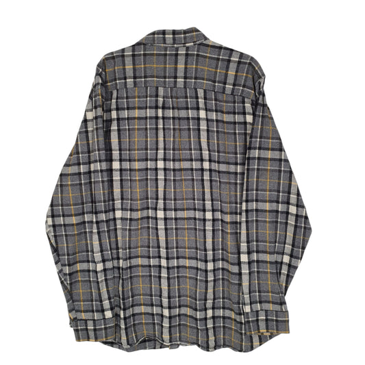 Mens Grey L.L.Bean Scotch Plaid Flannel Shirt