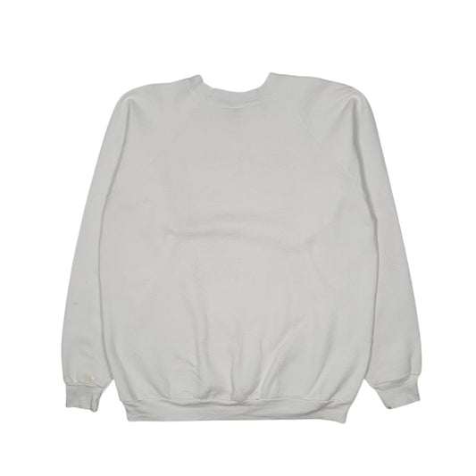 Mens White Fruit Of The Loom Vintage 90s 1992 Alaska Highway Crewneck Jumper