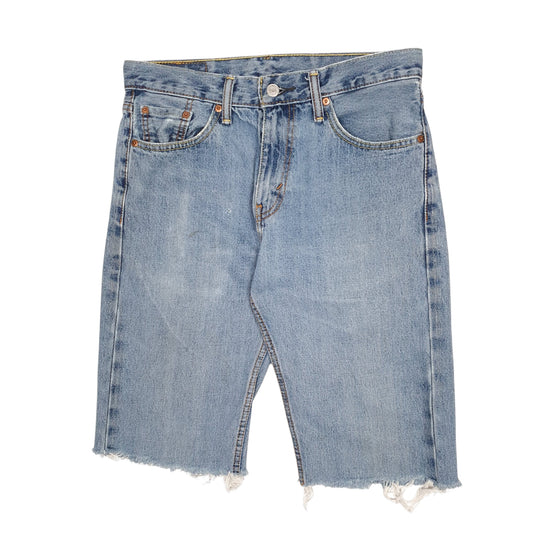 Mens Blue Levis 505 Cut Off Denim Shorts