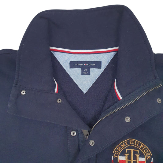 Mens Black Tommy Hilfiger Quarter Zip Jumper