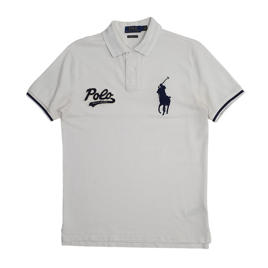 Mens White Polo Ralph Lauren Custom Slim Fit Short Sleeve Polo Shirt