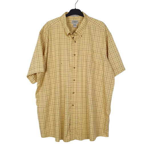 Mens Yellow L.L.Bean Short Sleeve Shirt