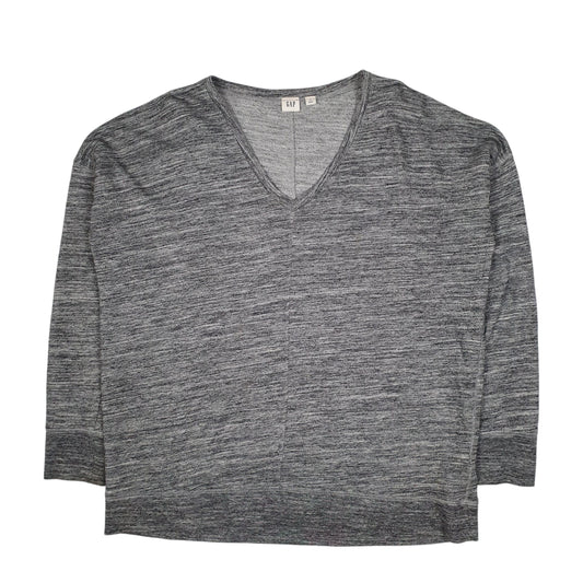 Mens Grey GAP Baggy V Neck Jumper