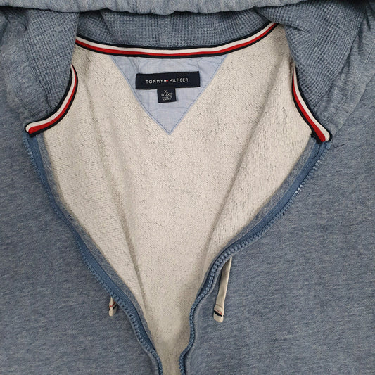 Mens Blue Tommy Hilfiger Hoodie Full Zip Jumper