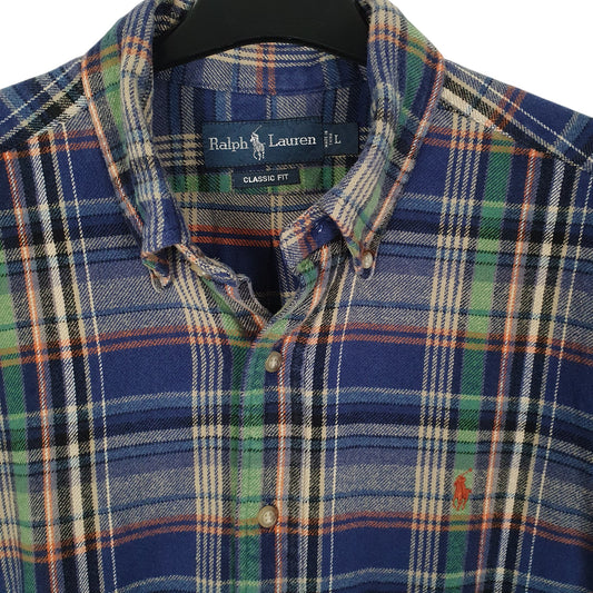 Mens Navy Ralph Lauren Heavyweight Flannel Shirt