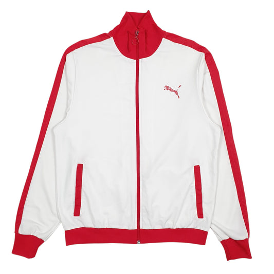 Mens White Puma Full Zip Jumper