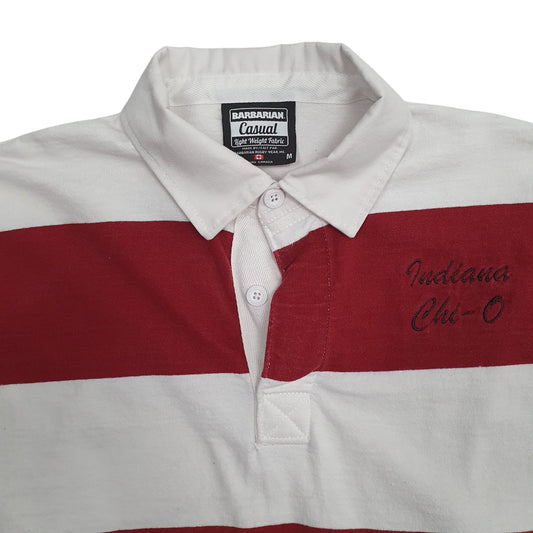 Mens White Barbarian Rugby Polo Shirt