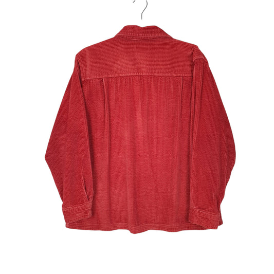 Womens Red L.L.Bean Chunky Corduroy Shirt