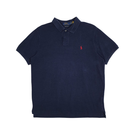 Mens Navy Polo Ralph Lauren Custom Slim Fit Short Sleeve Polo Shirt