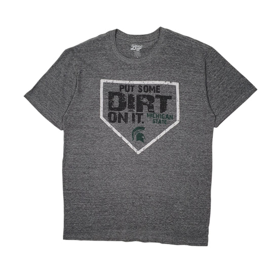 Mens Grey Blue Michigan State Short Sleeve T Shirt