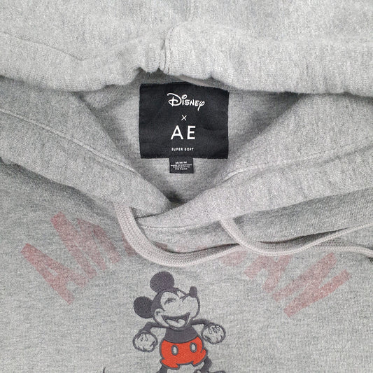 Mens Grey Disney American Eagle Hoodie Jumper