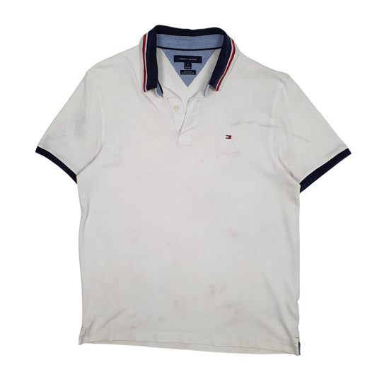 Mens White Tommy Hilfiger Short Sleeve Polo Shirt