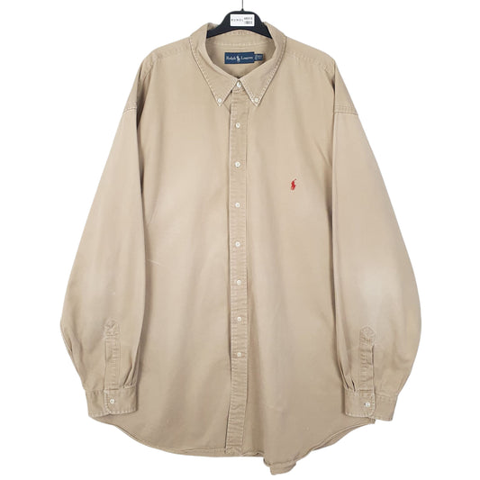 Mens Beige Ralph Lauren Long Sleeve Shirt