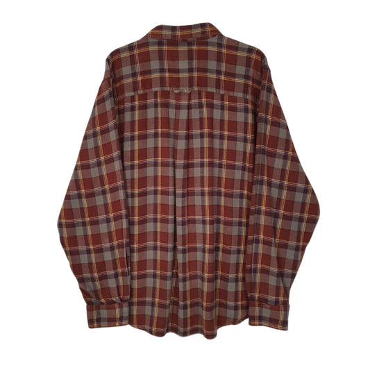Mens Burgundy Woolrich Thick Flannel Plaid Shirt