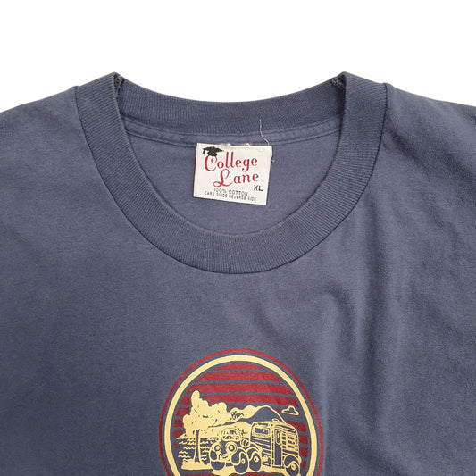 Mens Blue College Lane Single Stitch Vintage 90s Pennsylvania T Shirt