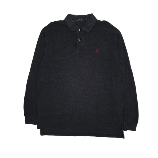 Mens Grey Polo Ralph Lauren Long Sleeve Polo Shirt
